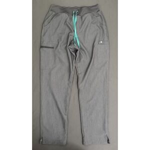 FIGS Technical Scrub Pants Womens Large Gray Straight Leg High Rise Drawstring